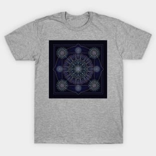 Neon Geometry in Blue T-Shirt